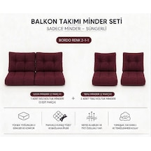 2-1-1 Fermuarlı Balkon Minderi-leke Tutmaz - İçidolu Minder Bordo