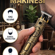Kablosuz Saç Sakal Kesme Makinesi 300 Dakika Kullanım T Tipi Metal Bıçak
