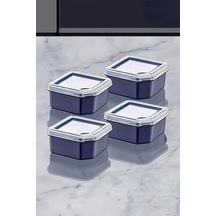 4&apos Lü Q-box Saklama Kabı Lacivert 350 Ml