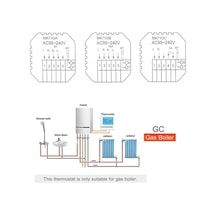 3a Gaz Kombisi Termostati - Akıllı Isıtma Kontrol Cihazı, 0-60 C, Beyaz Lcd Ekranlı, Wi-fi Yok