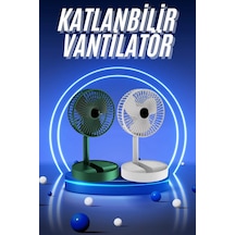 3 Kademe Hız Ayarlı Vantilatör Telefon Standlı Şarjlı Katlanabilir Soğutucu Pervane Yeşil