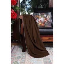 Yeşilhome Çift Kişilik Pamuk Battaniye, Çift Taraflı Battaniye Kahve-krem Kahverengi - Krem