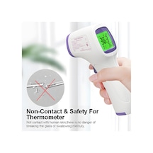 Alın Termometresi Lcd Ekran Ateş Alarmlı Dijital Termometre Gümüş