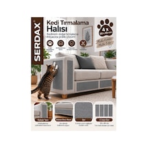 Kedi Tırmalama Halısı Kendinden Yapışkanlı Koltuk Duvar Mobilya Koruma Matı 4 Adet 20 X 45 Cm- Gri Gri