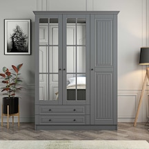 Kale 3 Kapaklı 2ç Taçlı Dolap Mebran İlkbahar Antrasit 190cm Antrasit