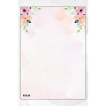 A5 Çiçek Bloknot Çizgisiz Defter - 50 Yaprak - Memopad - Notepad - Not Defteri - Not Kağıdı - 1170 Çok Renkli