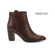 Gönderi(R) Gönderi R Kadın Kahve Antik Fermuarlı Sivri Burun Hakiki Deri Bot Dkzb61339499 Kahve