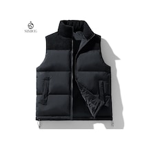 Erkekler İçin Kalınlaştırılmış Bol Yelek Siyah