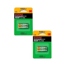 İnce Şarj Edilebilir AAA 650 mah 2 li 2 Paket Kumanda Pili Şarjlı Ni-mh 2 Paket Doldurulabilir Pil