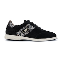 Tamer Tanca Kadın Hakiki Deri Siyah Sneakers & Spor Ayakkabı 902 010 Bn Ayk Sk24-25 Syh Suet/leopar Siyah Süet Siyah