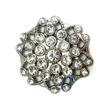 Ers Taşlı Yuvarlak Broş, Sandık Süsü 4,5 Cm - Nikel, 10 Adet