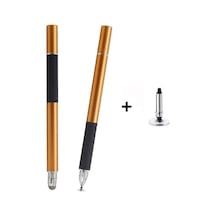 Rogfer At-31 İletken Kumaş Kafa Hassas Enayi Kapasitif Kalem Kafası 1 Kalem Kafalı 2'si 1 Arada El Yazısı Kalemi Altın