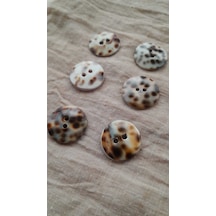 Doğal Hakiki İnci Midye Kabugu Düğme 18 Mm 8 Adet
