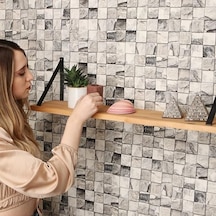 Duvar Rafı, Dekoratif Duvar Rafı, Masif Kayın Modern Duvar Rafı - 80 Cm 50 x 22