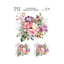 Polyesterhobi Premium Sulu Transfer 25x35 Cm Çiçek Desenli Ps 106
