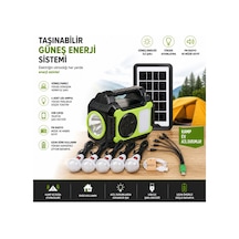 Gd-8072 Bluetooth Hoparlör Solar Güneş Enerjili Kamp Lambası Sd Kart Usb Girişli Fm Radyolu Mp3 Çalar Powerbank Özellikli Solar Sistem Siyah