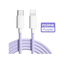 Hongmei İphone 14 13 12 11 Pro Max Xs 8 Ve İpad Uyumlu İçin 20w Usb C Hızlı Şarj Kablosu Mor 2m