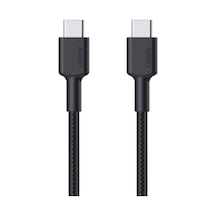 Aukey Cb-cd45-bk Pd Destekli Naylon Örgülü Type-c Şarj Kablosu 0.9 M - Siyah