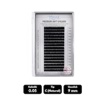 Misyul 0.05c Natural Kıvrım 9 Mm Soft Eyelash Doğal İpek Kirpik 16'lı