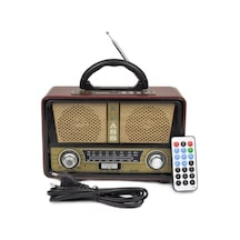 Şarjlı Nostaljik Retro Radyo Sd Kart Usb Bluetooth Fm Radyolu Taşınabilir Kablosuz Hoparlör M-112bt