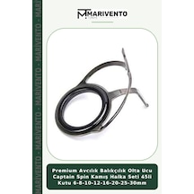Premium Avcılık Balıkçılık Olta Ucu Captain Spin Kamış Halka Seti 45li Kutu 6-8-10-12-16-20-25-30mm standart