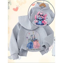 Çift Taraflı Baskılı Üst, Şık Ve Rahat Kesim Gri