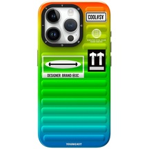 İphone 15 Pro Uyumlu Kılıf Youngkit The Secret Color Serisi Kapak Yeşil