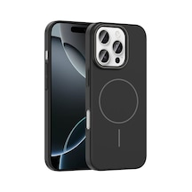 Apple iPhone Uyumlu 16 Pro Max Kılıf İnce Magsafe Kamera Yükseltili Yumuşak Silikon Pazarplus Siyah