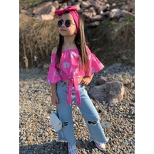 Modavals İspanyol Paça Yırtık Detaylı 4 Parça Kız Çocuk Kotlu Takım Çok Renkli Modavals İspanyol Paça Yırtık Detaylı 4 Parça Kız Çocuk Kotlu Takım Çok Renkli