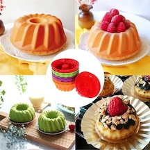 6 Adet Mini Silikon Kek Pasta Kalıbı Muffin Cupcake Renkli Kalıplar Çok Renkli