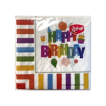 Roll-up Kağıt Peçete Renkli Doğum Günü 33x33cm 20 Adet 13'li Paket