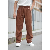 Madmext Kahverengi %100 Pamuklu Rahat Kesim Erkek Pantolon E6562