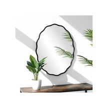 Dalgalı Oval Duvar Dekor Aynasıkonsol Aynası/dekor Aynası Siyah 60 X 90 Genel