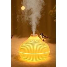 Exenar - Beyaz - Mini Hava Nemlendirici Buhar Makinesi Led Işık Tasarımlı Difüzör Gece Lambası Humidifier 300ml