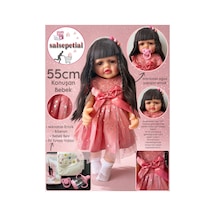Büyük Boy Konuşan Bebek 55 Cm Konuşan Gerçekçi Reborn Bebek Yumuşak Vinil Aksesuarlı Sesli Bebek