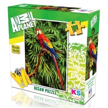 Ks Puzzle 100 Parça Animal Planet Scarlet Macaw Papağan
