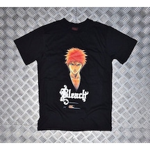 Stoned&Fame Siyah Bleach Baskılı T-shirt SIYAH