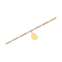 Diamond Line - Gülaylar - 3 Renkli Altın 14 Ayar Toplu Bileklik Standart N11.21850 Sarı Altın