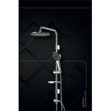 İsaoğlu Yapı Duş Sistemi Tepe Yağmurlamalı Batarya Dahil Set Oval Yuvarlak Robot Duş Başlığı Komple Set Diğer