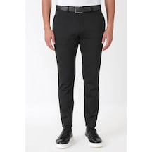 Slim Fit Esnek Pamuklu Yan Cepli Siyah Pantolon P 1231