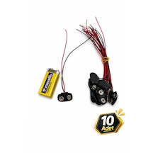 Pil Soketi 9v Pil Başlığı Bağlantı Kablosu Jack Battery Connector 10 Adet