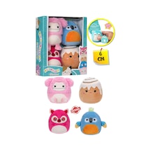 Micromallows Squishmallows Mini Yumuşak Peluş Oyuncak 4 Lü Figür Seti - 6 Cm - Model - 2 Çok Renkli
