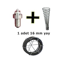 Kanal Açma Seti 16 Mm Yay + Matkap Ucu + 1 Adet Başlık
