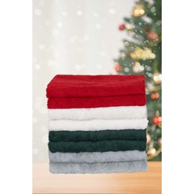 Homelover %100 Organik Pamuk Yılbaşı Koleksiyon 8'li Set - 2 Beyaz-2 Kırmızı-2 Yeşil-2 Gri (50x50)