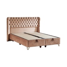 Elegance Lüks Baza Ve Başlık Seti 140x190 Cm Çift Kişilik Krem Babyface Kumaş Baza Ve Başlık Takımı