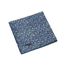 Mim Eşarp Ebruli Prime Pamuk Comfort Desenli Eşarp 90x90 Cm - Yaprak Desenli Mavi