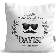 Kişiye Özel Yılın En Iyi Dayısı Saten Yastık