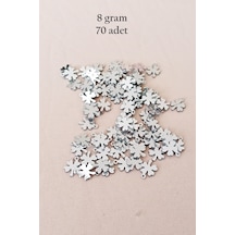 Oya Abiye Bileklik Kolye Pleksi Metalik Plastik Pul Gümüş Renk 8 Gram 70 Adet - Bnc502