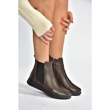Fox Shoes V324501103 Kahverengi Hakiki Deri Kadın Bot Kahverengi-hakiki Deri