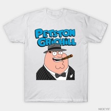 Tarzsokak Peter Griffin Winston Churchill Parodi Mashup Olarak Erkekler Kadınlar İçin Vintage Tişört % Çok Renkli